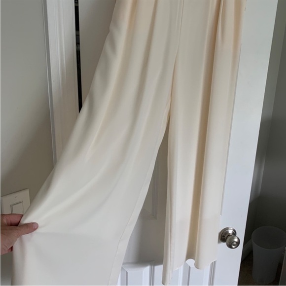 NYMPHE LOS ANGELES Lined Ivory Wide Leg Dress Pants Pockets L - Picture 3 of 6